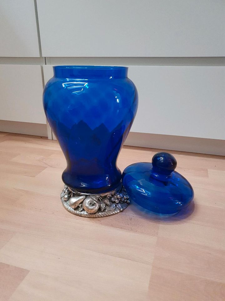 Glas vase blau in Hamburg