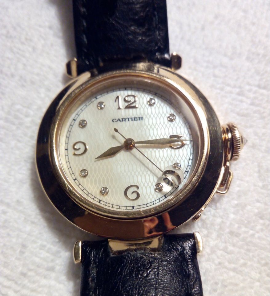 Cartier Pasha mit Brillanten Automatik Ref 1035 18 Karat Gold in Essen