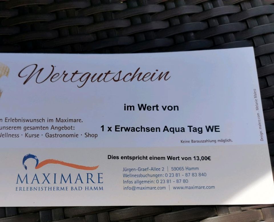 Maximare Erlebnistherme Gutschein Aqua Tag in Hamm