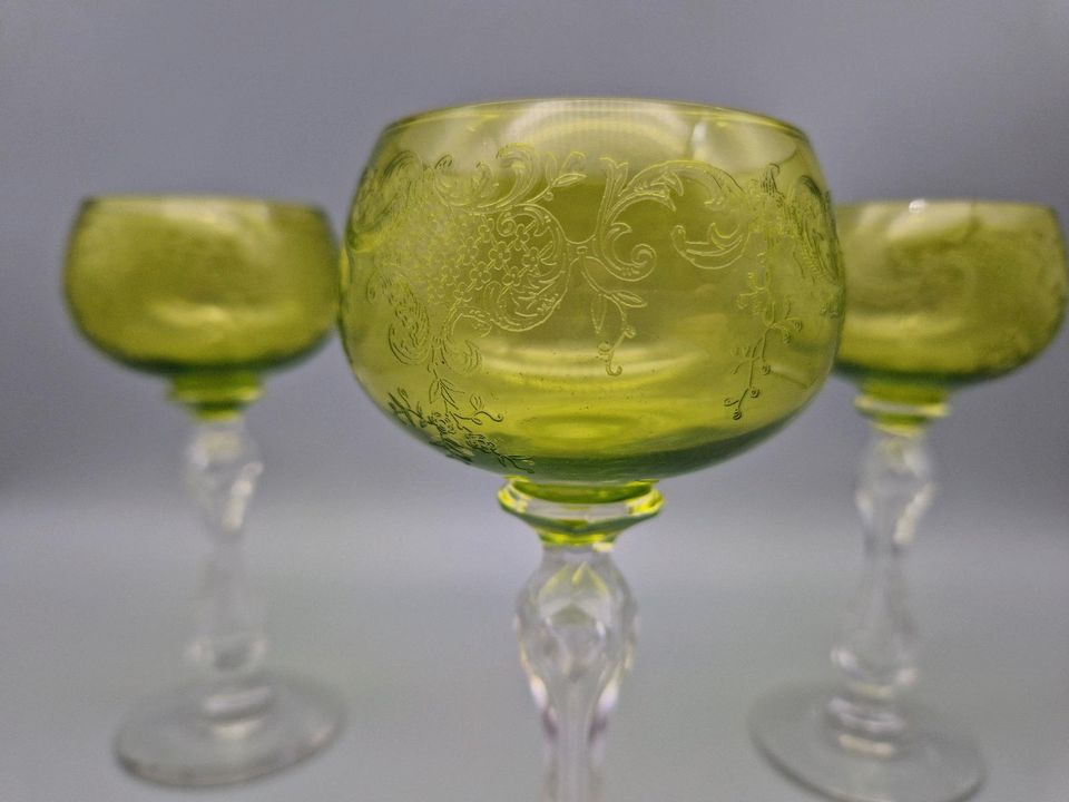 1910 Saint St. Louis Wein-Gläser Jugendstil Römer-Gläser Glas Alt in Herne