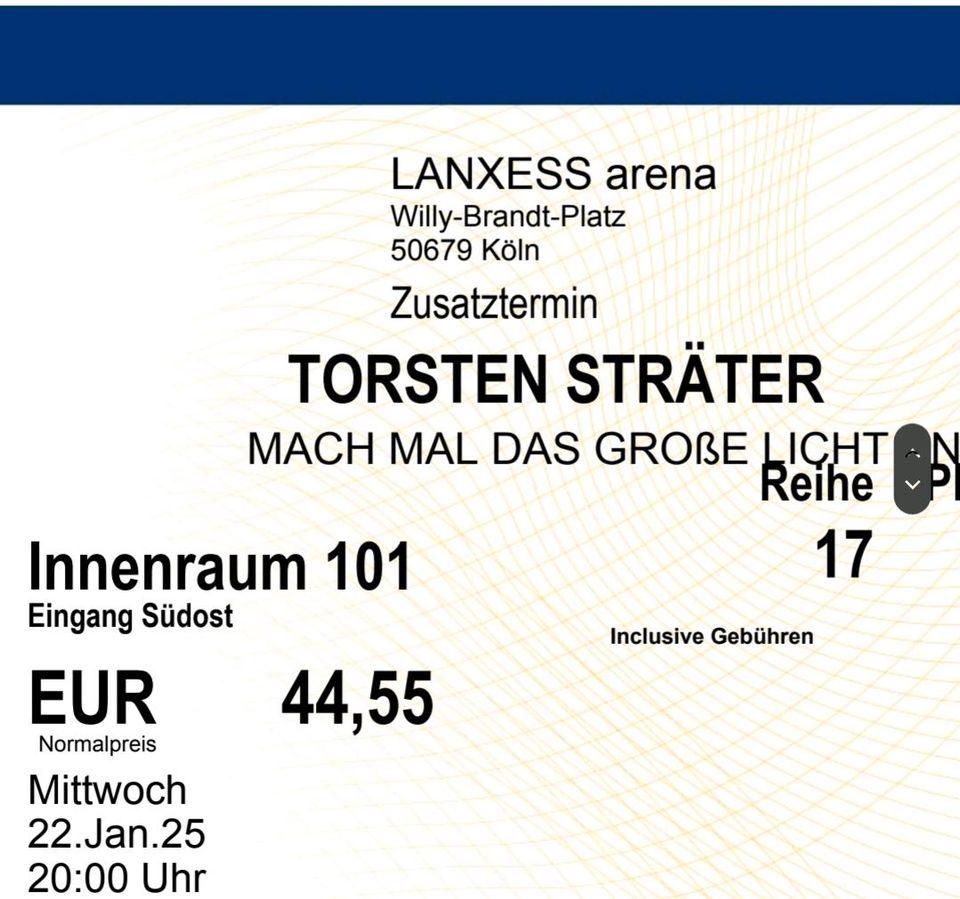 Ticket für Torsten Sträter am 22.01.2025 in Köln in Düsseldorf