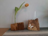 Vase Reagenzglas Deko Dekoration Holz Geschenk Frühling Weidezaun Niedersachsen - Westerwalsede Vorschau