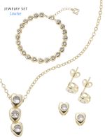 3-teilges Schmuck Set Braut Armband Kette Ohrstecker Gold silber Baden-Württemberg - Meckenbeuren Vorschau