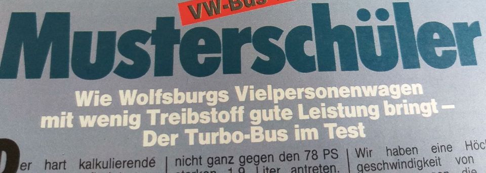 VW Bus T3  Turbodiesel  Test von 1986 in Leverkusen