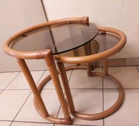 Vintage Beistelltisch Couchtisch 2er Set Rattan Rauchglasplatten Essen-West - Holsterhausen Vorschau