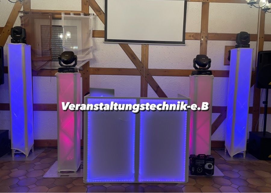 Verleih DJ Stand, Tisch, LED Licht, Hochzeit, Ambiente /Vermieten in Springe