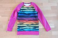 Handmade Sweatshirt 146/152 pink Regenbogenfarben bunt Niedersachsen - Schwanewede Vorschau