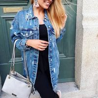 Jeansjacke Zara denim destroyed long denim jacket Wuppertal - Elberfeld Vorschau