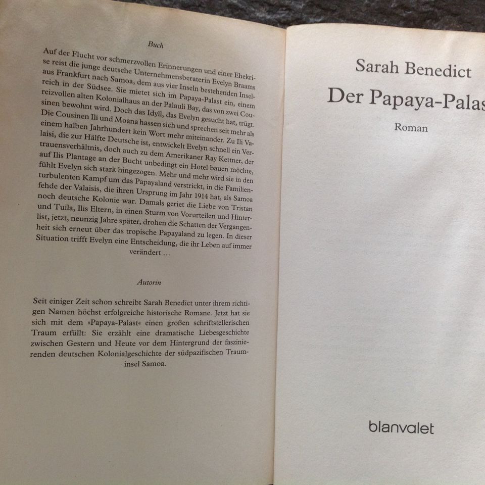 Der Papaya Palast, Sarah Benedict, TB,573 Seiten, blanvalet in Fürstenfeldbruck