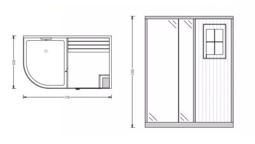 Dampfdusche Montana I inkl. Saunafunktion 170x100cm Sauna Dusche in Bad Kissingen