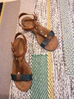 Tamaris Sandalen flach braun blau 40 Stuttgart - Bad Cannstatt Vorschau