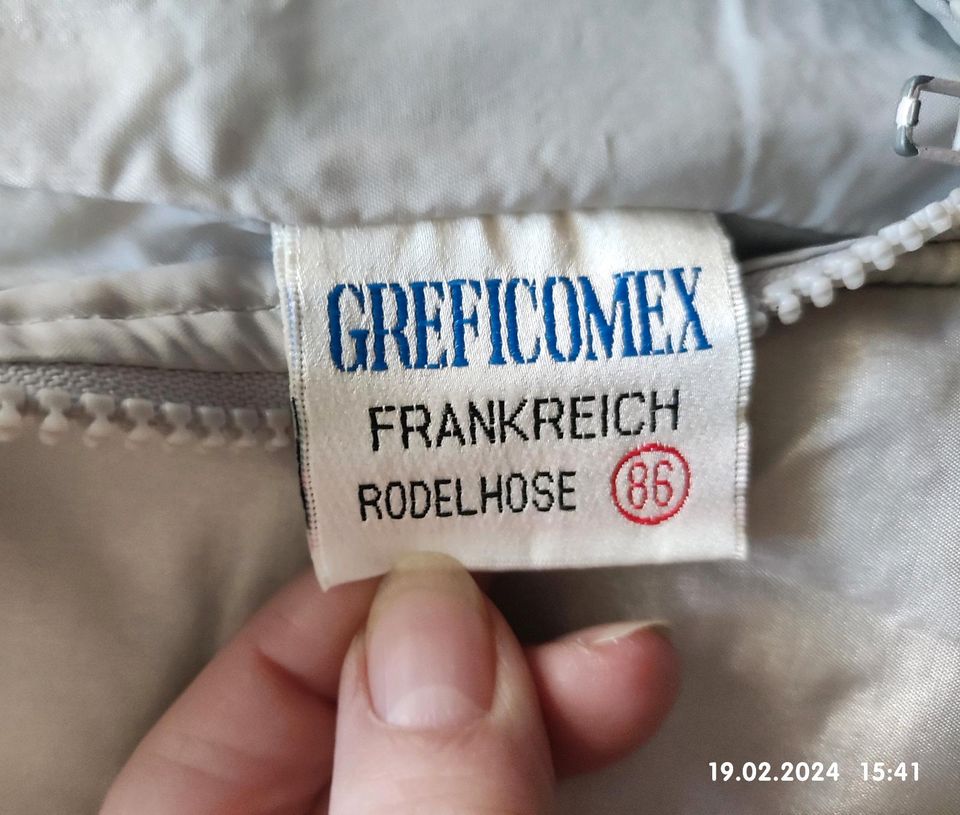 Silbergraue Baby/Kinder Rodelhose Gr.86 in Leipzig