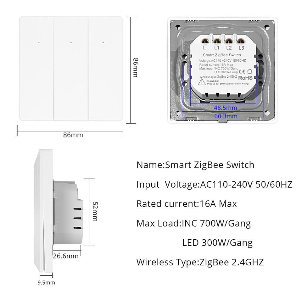 Tuya Zigbee 3 Gang Wandschalter Licht Smart Switch neu OVP in Frankfurt am Main