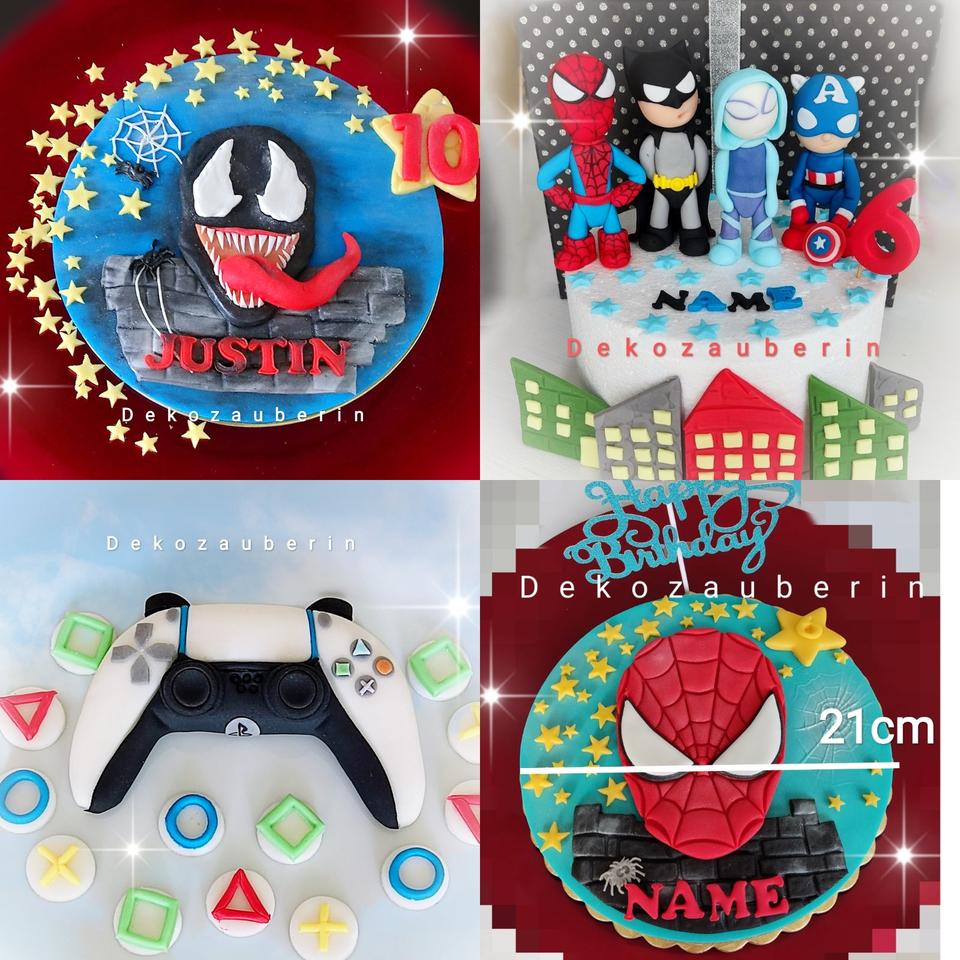 Deko Superhelden Batman Spider-Man Superhero Tortendeko Fondant in Waldsolms