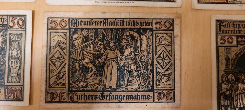 Geld Geldscheine Notgeld Eisenach Wartburg Martin Luther in Erfurt