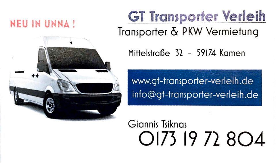 Transporter mieten⭐️ GT Transporter Verleih ⭐️Kastenwagen mieten in Kamen