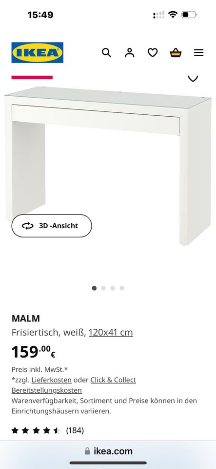 Malm Schminktisch Ikea weiß mit Schublade in Hannover