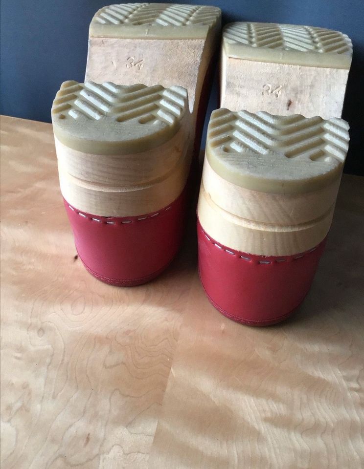 Neuwertig - Original Dänische Sanita Holz Clogs - Größe: 34 in Münster