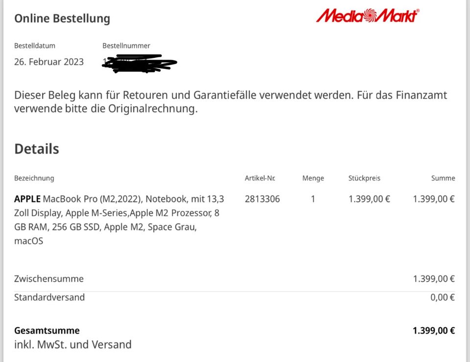 Neuwertiges Macbook Pro mit 13,3 Zoll Retina Display (Space Grau) in Selb