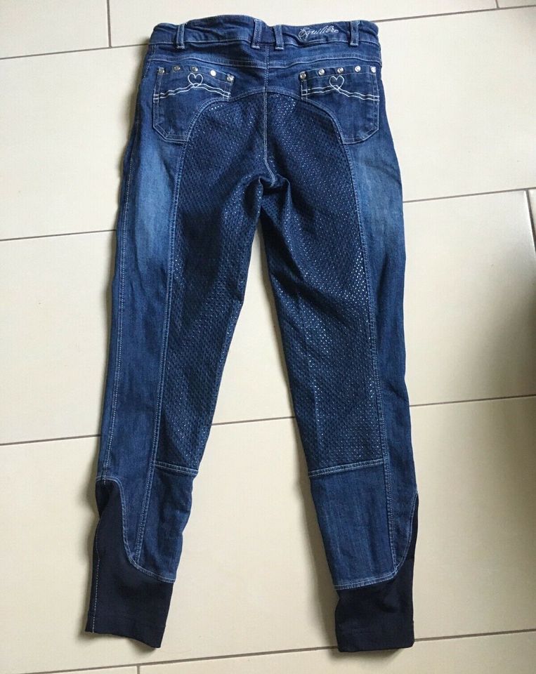 Reithose Jeansoptik, Gr. 34 Equilibre Vollbesatz Silikon in Neumark