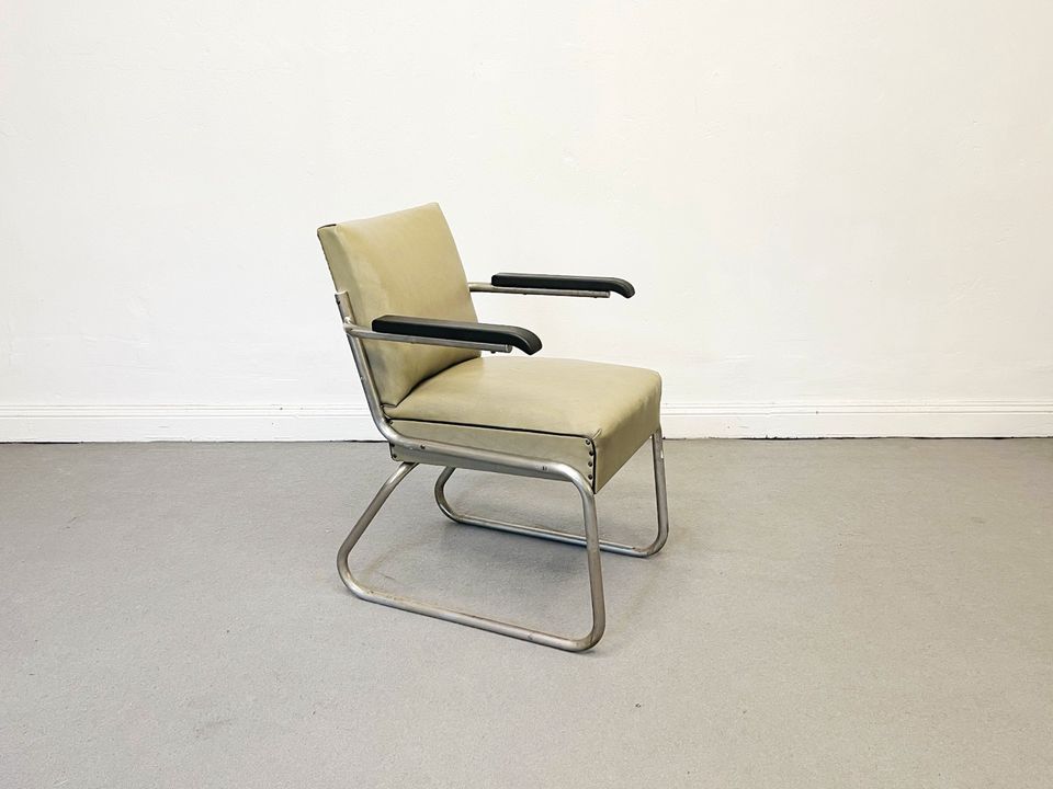 1/1 Alt Antiker Bauhaus Sessel Grün Stuhl Arm Chair 1930 in Berlin