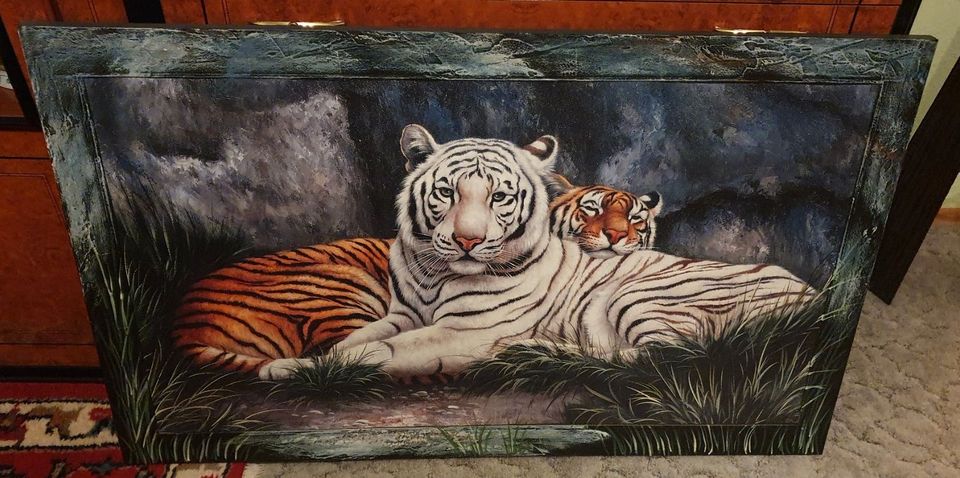 Kunstdruck 2 Sumatra Tiger umschlungen - 3D Effekt - sehr schön in München