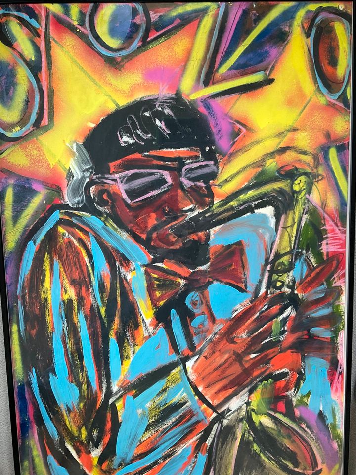 Mandy McCartin Original 100x68 cm Jazz Saxophon STREET ART in Hamburg