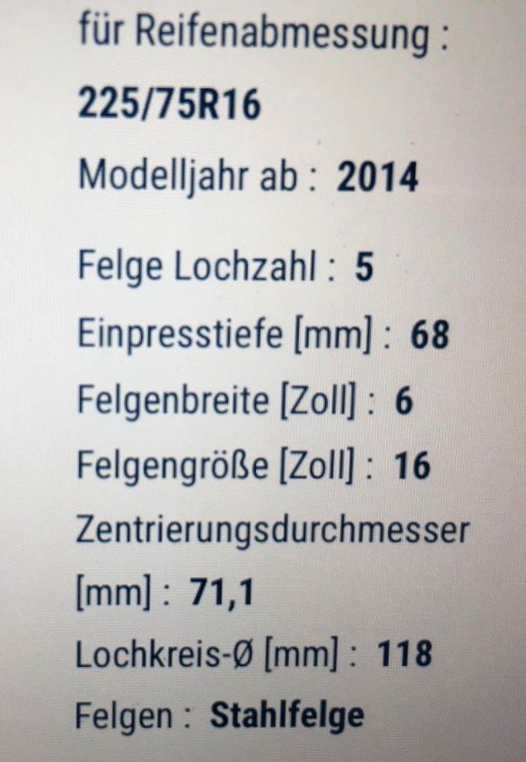 Fiat Ducato Reifen Michelin Agilis  Camping 225/75/R16CP . in Müllheim