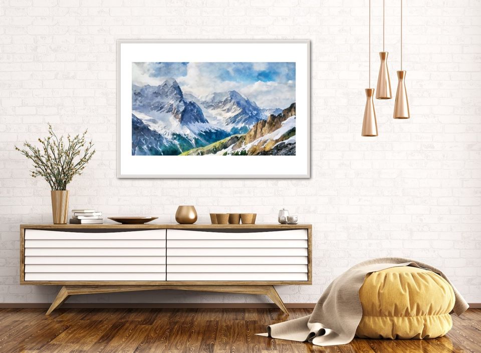 Poster Druck "Alpen" Wanddeko Deko Bild DIN A4, A3 in Bassum