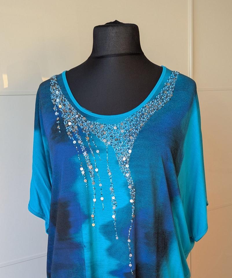 Neu Gr. 42 Tunika T - Shirt Badekleid Tuzzi blau gemustert in Forchheim