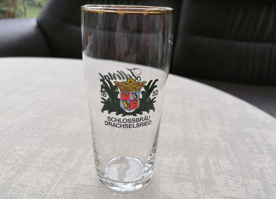 Altes Bierglas Schlossbrauerei Drachselsried Zellertal Pils in Köln