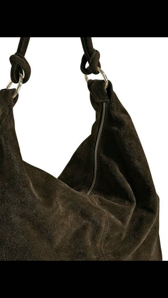 Handtasche Damenhandtasche Tasche Ledertasche Veloursleder in Plaidt