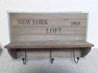 Schlüsselbrett/Regal mit Haken Vintage Stil "New York Loft 1968" Hessen - Korbach Vorschau