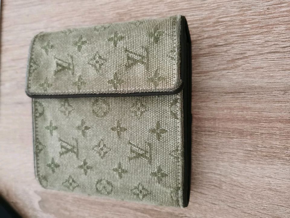 LOUIS VUITTON Geldbörse monogram Canvas, khaki-grau, Vintage in Düren