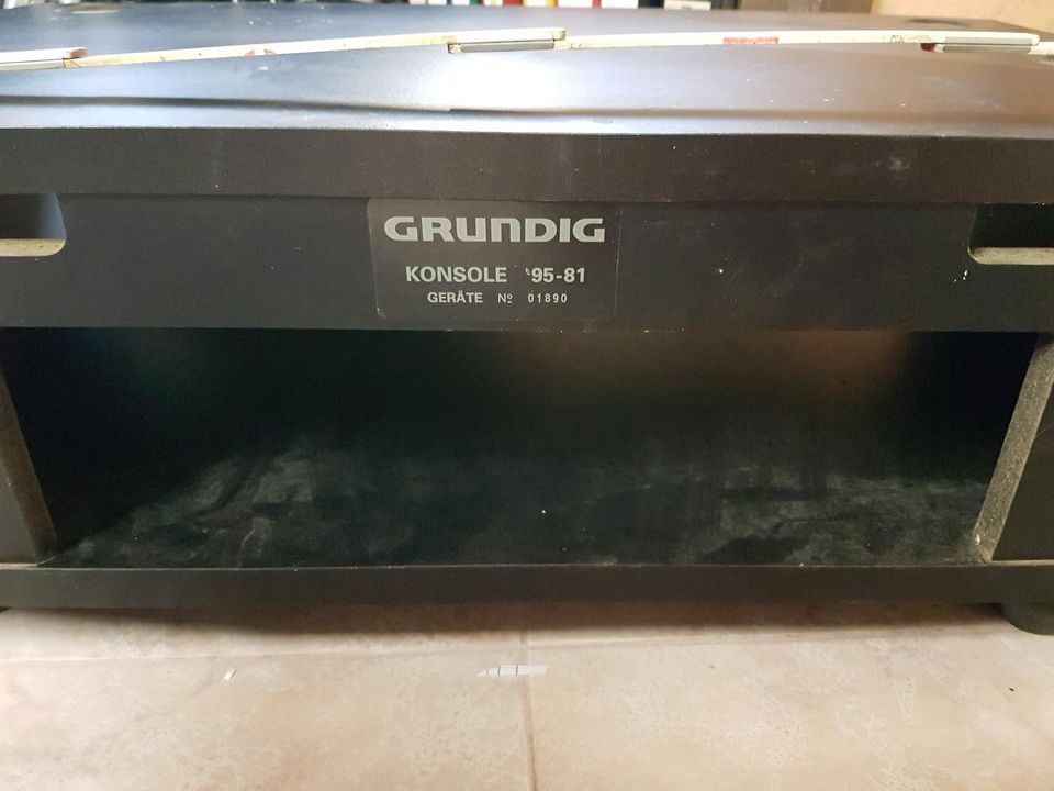 Robuster Grundig TV Schrank Unterschrank auf Rollen aus Holz in Poppenricht