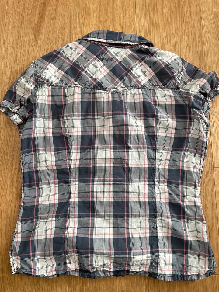 Kurzarm-Bluse kariert Sommer, QS by S. Oliver, Größe 38/40 in Harsefeld