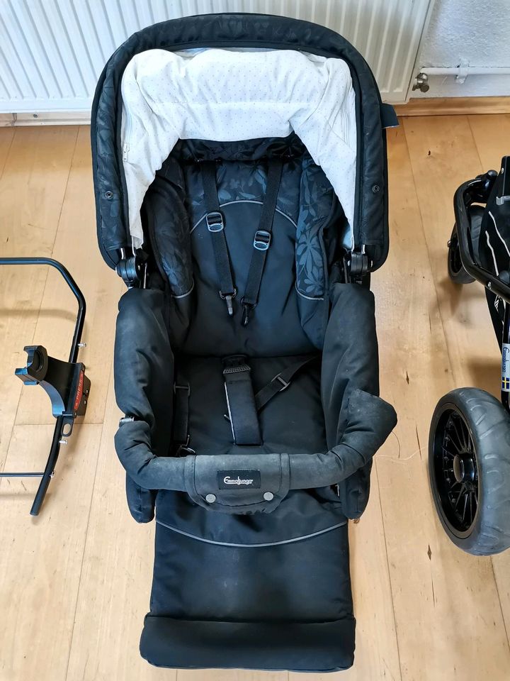 Emmaljunga Kinderwagen mit Babyschale und Sportwagenaufsatz in Mörlenbach