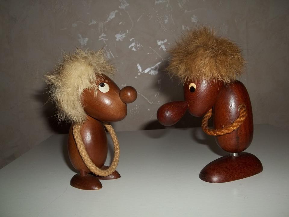 Holz Figuren, Kerzenhalter,Salz/Pfefferstreuer - 50er/ 60er Jahre in Bielefeld