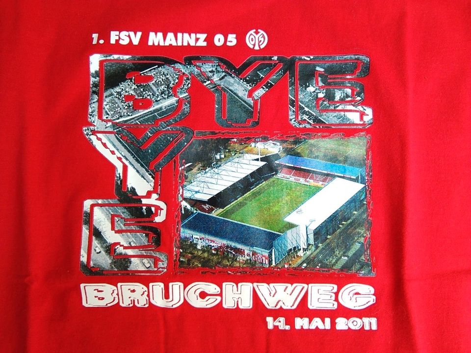 1. FSV Mainz 05, T-Shirt, rot + weiß, Bye Bye Bruchweg, XL (L) Da in Rüsselsheim