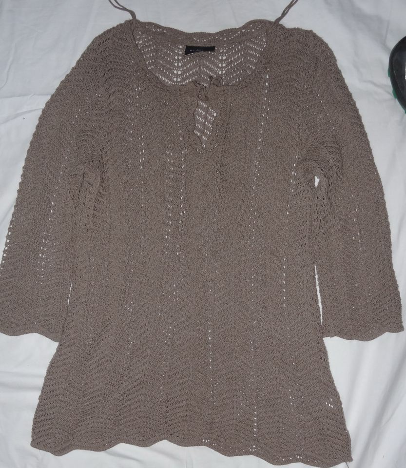 KP Gina Benotti Pullover Gr. M gehäkelt braun 50%Baumwolle 50% Po in Bacharach