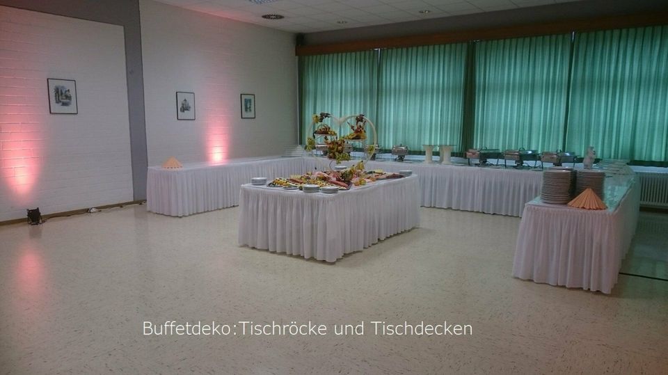 Tischdecken Tischrock Buffet Deko Stehtische- Hussen Hochzeit in Gudensberg