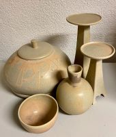 Keramik - Set / Deko Kerzenständer, Schale, Vase Beige Thüringen - Walschleben Vorschau