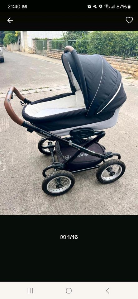 Navington Galeon Kinderwagen mit viel Zubehör in Worms