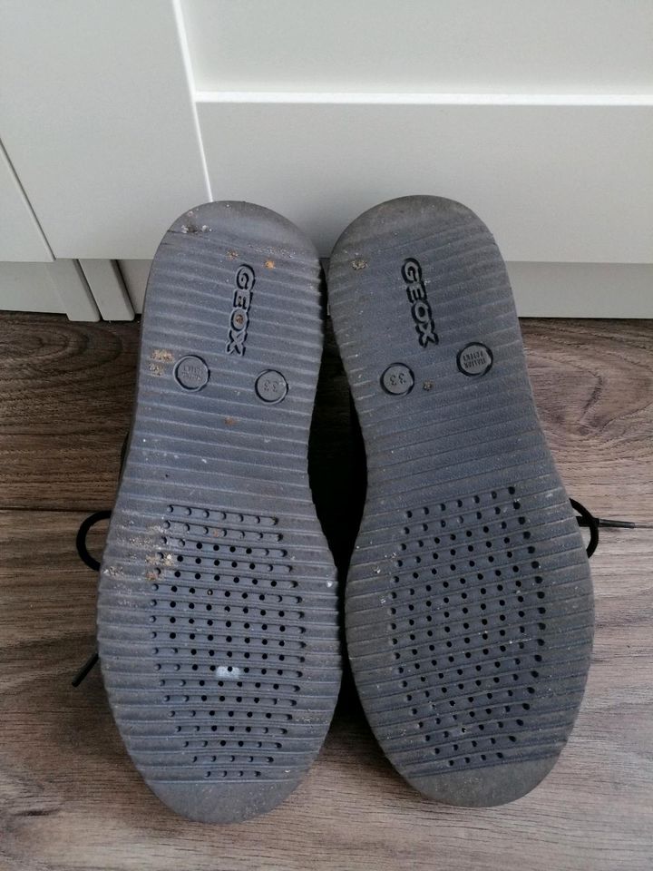 Schuhe Slipper Blücher Halbschuhe schwarz grau Silber Geox 33 in Berlin