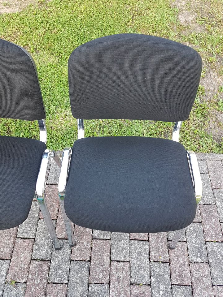 2 Konferenzstühle - Bürostühle - Stoffbezug Schwarz in Simmern