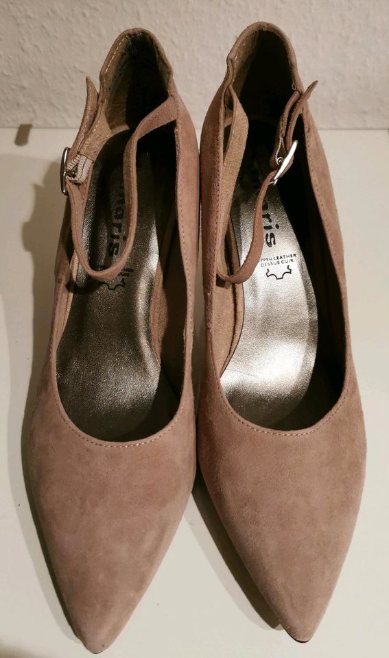 Tamaris Pumps Größe 39 Spangenpumps taupe beige ungetragen in Wülfrath