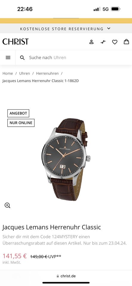 Jacques Lemans herrenuhr , analog , in Köln