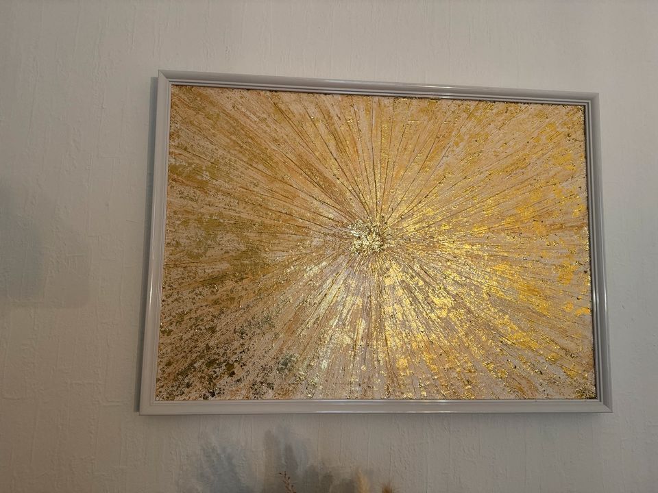 Leinwand Bild,Handgemalt mit Goldblatt,Abstrakte Bild in Rosenheim