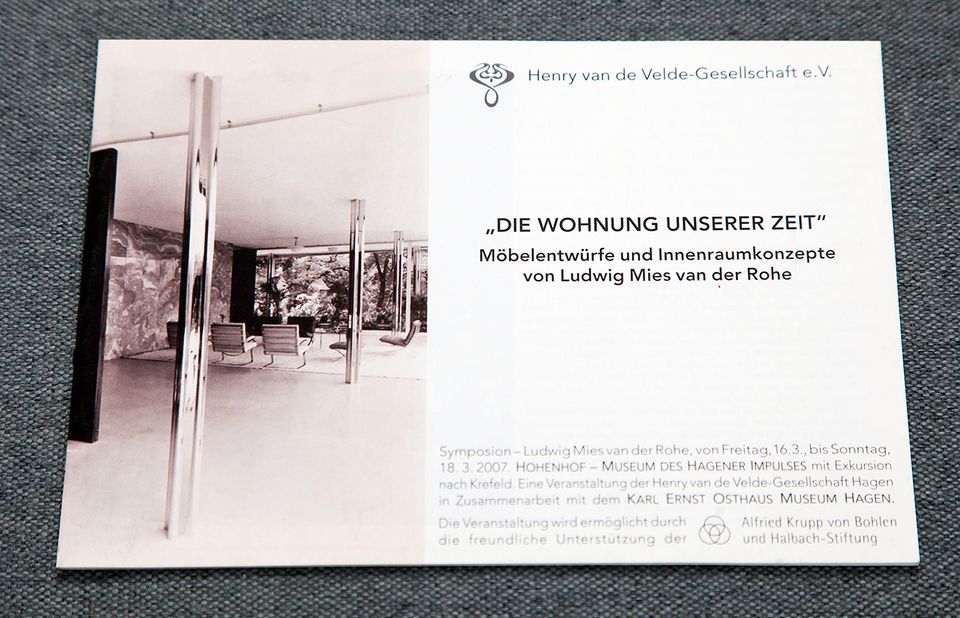 Bauhaus Katalog Mies van der Rohe Symposium Broschüre Möbel in Berlin