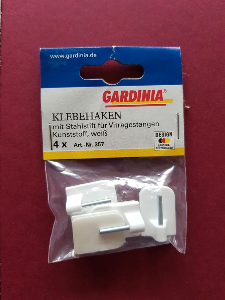 Gardinia Gardinen Vitrage Stangen 30-50cm + Klebehaken weiß in Aschaffenburg